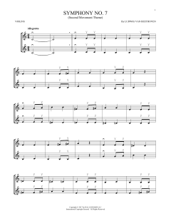 Symphony No. 7 In A Major, Second Movement von Ludwig van Beethoven (Download) 