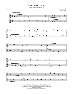 Where Is Love? von Lionel Bart (Download) 
