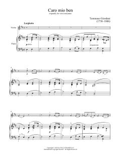 Caro Mio Ben von Tommaso Giordani (Download) 