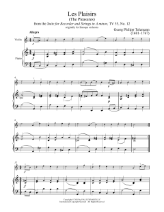 Les Plaisirs von Georg Philipp Telemann (Download) 