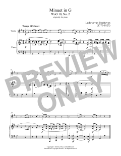 Minuet In G Major von Ludwig van Beethoven (Download) 