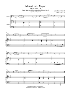 Minuet In G Major, BWV Anh. 114 von Christian Petzold (Download) 