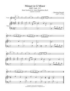 Minuet In G Minor, BWV Anh. 115 von Christian Petzold (Download) 