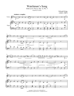 Watchman's Song, Op. 12, No. 3 von Edvard Grieg (Download) 