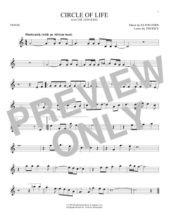 Circle Of Life von Elton John (Download) 