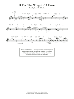 O For The Wings Of A Dove von Felix Mendelssohn (Download) 
