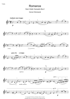 Romance From Violin Concerto, No.2 von Henryk Wieniawski (Download) 