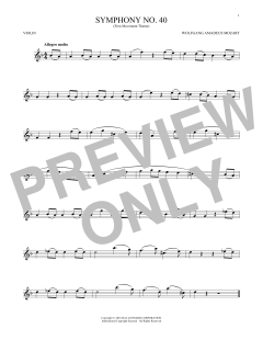 Symphony No. 40 In G Minor, First Movement Excerpt von Wolfgang Amadeus Mozart (Download) 