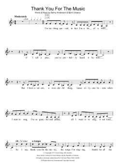Thank You For The Music von ABBA (Download) 