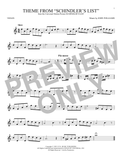 Theme From Schindler's List von John Williams (Download) 