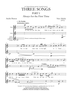 Three Songs for Tenor, Violin and Drone von Nico Muhly (Download) 