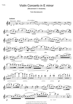 Violin Concerto In E Minor, 2nd Movement: Andante von Felix Mendelssohn (Download) 