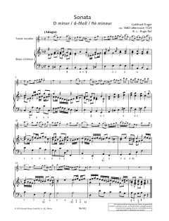 Sonata D Minor von Gottfried Finger (Download) 