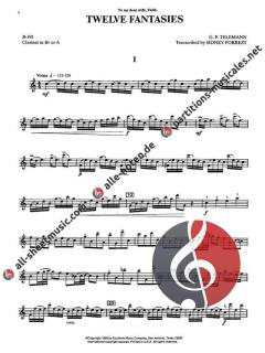 Fantasies I-XII von Georg Philipp Telemann 