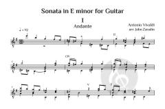 Sonata in E minor for Solo Guitar von Antonio Vivaldi (Download) 