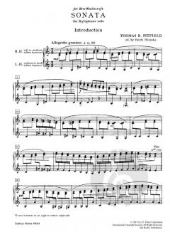 Sonata for Xylophone Solo von Thomas Pitfield 