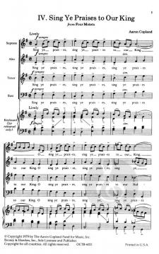 4 Motets No. 4 'Sing ye Praises To Our King' (Aaron Copland) 