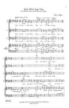 Early Will I Seek Thee von Hugo Adler (Download) 