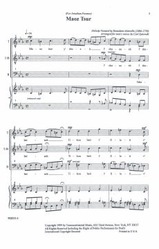 Maoz Tsur (Men's Voices) Rehearsal Piano von Benedetto Marcello (Download) 