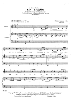 Sim Shalom Cantor, Keyboard von Michael Isaacson (Download) 