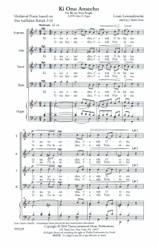Two Settings Of Ki Onu Omecho + Organ von Louis Lewandowski (Download) 