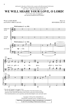 We Will Share Your Love, O Lord! von Don Besig (Download) 