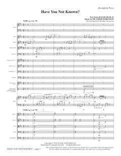 Have You Not Known? von Heather Sorenson (Download) 