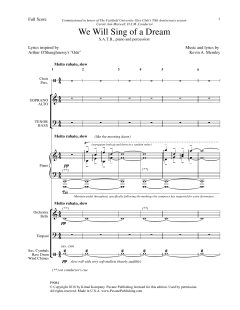 We Will Sing of a Dream von Kevin A. Memley (Download) 