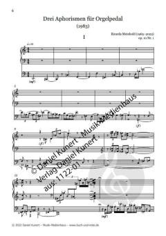 3 Aphorismen für Orgelpedal von Ricarda Meinhold 