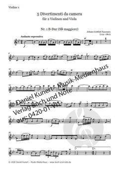 5 Divertimenti - Violine 1 von Johann Gottlieb Naumann 