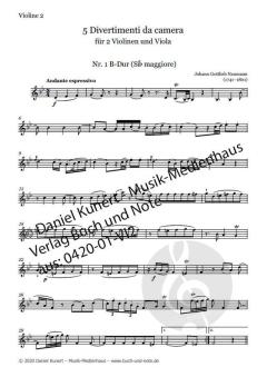 5 Divertimenti - Violine 2 von Johann Gottlieb Naumann 