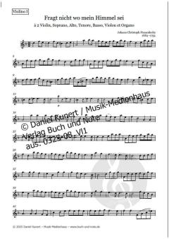 Fragt nicht wo mein Himmel sei - Violine 1 von Johann Christoph Frauenholtz 