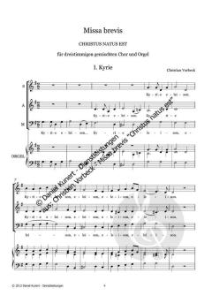 Missa brevis "Christus natus est" von Christian Vorbeck 