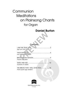 Communion Meditations on Plainsong Chants von Daniel Burton 