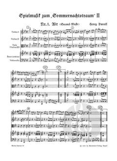 Spielmusik zum Sommernachtstraum Heft 2 (Nr. 1-9) von Henry Purcell (Download) 