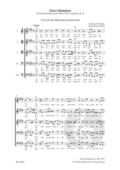 Es ist das Heil uns kommen her op. 29 Nr. 1 von Johannes Brahms (Download) 
