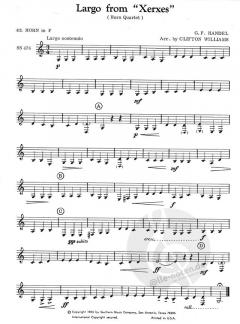 Largo from 'Xerxes' von Georg Friedrich Händel für Hornquartett