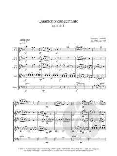 Quartetto concertante op. 6 Nr. 4 von Antonio Lorenziti 