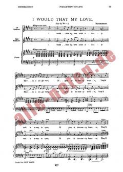 I Would That My Love von Felix Mendelssohn Bartholdy 