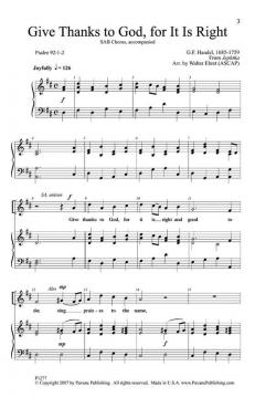 Give Thanks To God For It Is Right From Jephta (Georg Friedrich Händel) 