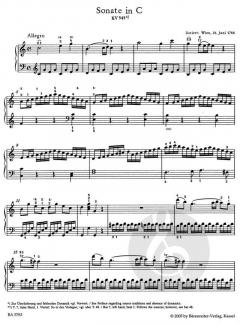 Sonate in C 'facile' für Klavier von Wolfgang Amadeus Mozart im Alle Noten Shop kaufen
