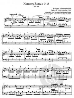 Konzert-Rondo in A für Klavier von Wolfgang Amadeus Mozart im Alle Noten Shop kaufen