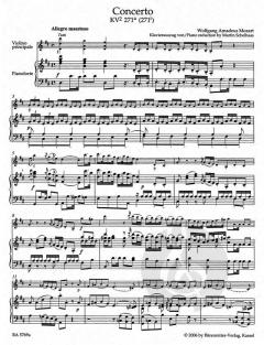Konzert D-Dur KV 271a (271i) von Wolfgang Amadeus Mozart für Violine und Orchester im Alle Noten Shop kaufen