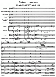 Sinfonia concertante in Es von Wolfgang Amadeus Mozart für Oboe, Klarinette, Horn, Fagott und Orchester im Alle Noten Shop kaufen (Einzelstimme) - BA5770-79