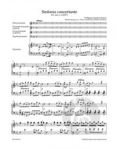Sinfonia concertante in Es von Wolfgang Amadeus Mozart für Oboe, Klarinette, Horn, Fagott und Orchester im Alle Noten Shop kaufen