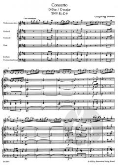 Konzert in D-Dur für Violine und Orchester von Georg Philipp Telemann 