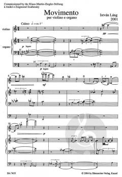 Movimento per Violino e organo von Istvan Lang im Alle Noten Shop kaufen