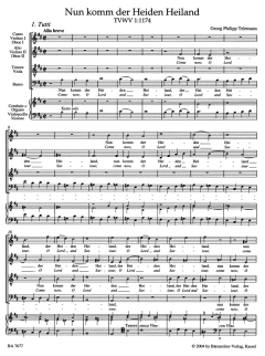 Nun komm der Heiden Heiland von Georg Philipp Telemann 