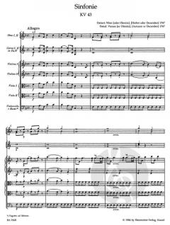 Sinfonie Nr. 6 in F-Dur KV 43 von Wolfgang Amadeus Mozart 