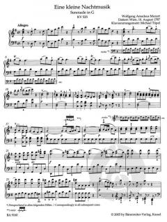 Eine kleine Nachtmusik KV 525 von Wolfgang Amadeus Mozart (Download) 